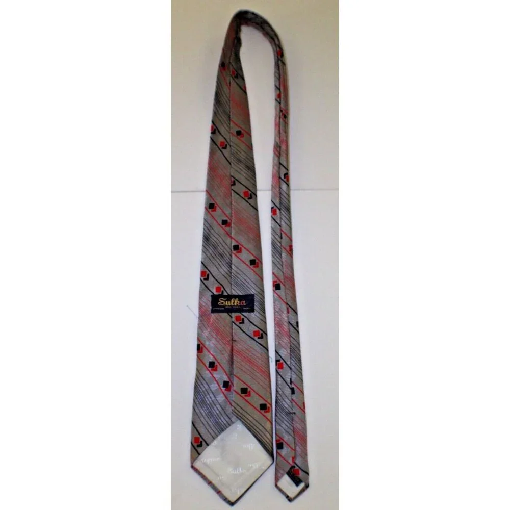 Vintage Sulka Silk Tie‎ Geometric Pattern